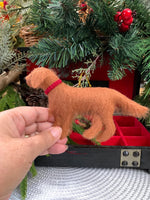 Load image into Gallery viewer, Personalized Red Golden Retriever Felt Dog Ornament with Gift Box – Custom Name Keepsake
