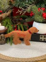 Load image into Gallery viewer, Personalized Red Golden Retriever Felt Dog Ornament with Gift Box – Custom Name Keepsake
