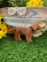 Load image into Gallery viewer, Personalized Red Golden Retriever Felt Dog Ornament with Gift Box – Custom Name Keepsake
