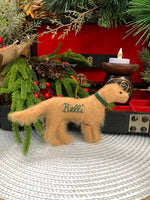 Load image into Gallery viewer, Personalized Golden Retriever Felt Dog Ornament with Gift Box – Custom Name Keepsake
