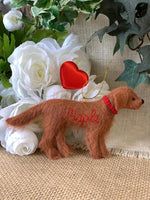 Load image into Gallery viewer, Personalized Red Golden Retriever Felt Dog Ornament with Gift Box – Custom Name Keepsake
