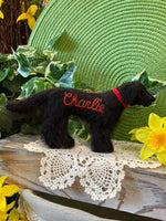 Load image into Gallery viewer, Personalized Black Flat Coated Retriever Felt Dog Ornament with Gift Box – Custom Name Keepsake
