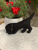 Load image into Gallery viewer, Black Lab Yoga Dog Ornament – Bowing Lab – Personalized or Namaste
