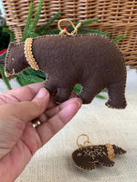 Load image into Gallery viewer, Embroidered Brown Bear Ornament-Felt Ornament-Log Cabin Decoration
