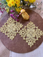 Load image into Gallery viewer, Pale yellow Square Doily-Doily Set of 2 -5 1/2 inch Square Doily
