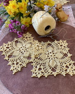 Load image into Gallery viewer, Pale yellow Square Doily-Doily Set of 2 -5 1/2 inch Square Doily
