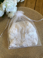 Load image into Gallery viewer, Crochet Wedding Veil – Handmade Cotton Lace Bridal Veil, Antique White Boho Veil, Vintage Style, Free Shipping
