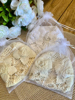 Load image into Gallery viewer, Crochet Wedding Veil – Handmade Cotton Lace Bridal Veil, Antique White Boho Veil, Vintage Style, Free Shipping
