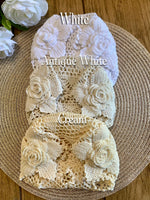 Load image into Gallery viewer, Crochet Wedding Veil – Handmade Cotton Lace Bridal Veil, Antique White Boho Veil, Vintage Style, Free Shipping

