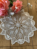 Load image into Gallery viewer, Hand Crocheted Pineapple Star Doily - Antique White Lace Centerpiece - 13”
