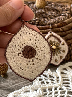 Load image into Gallery viewer, Crochet &amp; Glass Bead Statement Earrings - Bohemian Fiber Art

