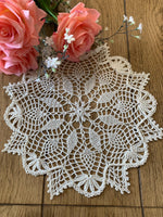 Load image into Gallery viewer, Hand Crocheted Pineapple Star Doily - Antique White Lace Centerpiece - 13”
