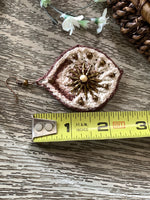 Load image into Gallery viewer, Crochet &amp; Glass Bead Statement Earrings - Bohemian Fiber Art
