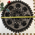 Load image into Gallery viewer, 25 inch Black Round Crochet Doily
