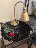 Load image into Gallery viewer, 25 inch Black Round Crochet Doily

