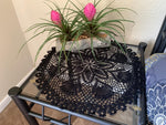 Load image into Gallery viewer, 25 inch Black Round Crochet Doily
