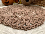 Load image into Gallery viewer, 12” Textured Crochet Table Centerpiece – Mocha Brown – Original Tinibaybeez Design
