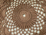 Load image into Gallery viewer, 12” Textured Crochet Table Centerpiece – Mocha Brown – Original Tinibaybeez Design
