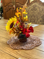 Load image into Gallery viewer, 12” Textured Crochet Table Centerpiece – Mocha Brown – Original Tinibaybeez Design
