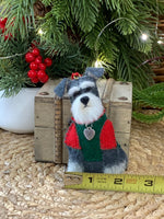Load image into Gallery viewer, Hand Stitched Felt Schnauzer Ornament – Salt and Pepper Schnauzer
