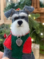 Load image into Gallery viewer, Hand Stitched Felt Schnauzer Ornament – Salt and Pepper Schnauzer
