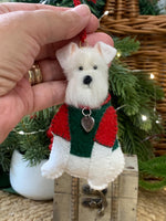 Load image into Gallery viewer, Hand Stitched Felt Schnauzer Ornament – White Schnauzer
