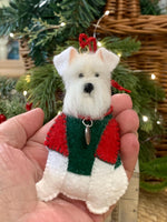 Load image into Gallery viewer, Hand Stitched Felt Schnauzer Ornament – White Schnauzer
