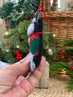 Load image into Gallery viewer, Hand Stitched Felt Schnauzer Ornament – Black and Silver Schnauzer

