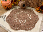 Load image into Gallery viewer, 12” Textured Crochet Table Centerpiece – Mocha Brown – Original Tinibaybeez Design
