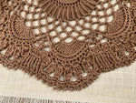 Load image into Gallery viewer, 12” Textured Crochet Table Centerpiece – Mocha Brown – Original Tinibaybeez Design
