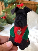 Load image into Gallery viewer, Hand Stitched Felt Schnauzer Ornament – Black Schnauzer
