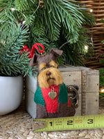 Load image into Gallery viewer, Hand Stitched Felt Schnauzer Ornament – Brown Liver Schnauzer
