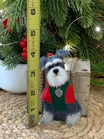 Load image into Gallery viewer, Hand Stitched Felt Schnauzer Ornament – Salt and Pepper Schnauzer
