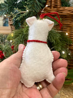 Load image into Gallery viewer, Hand Stitched Felt Schnauzer Ornament – White Schnauzer

