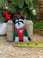 Load image into Gallery viewer, Hand Stitched Felt Schnauzer Ornament – Black and Silver Schnauzer
