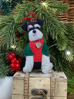 Load image into Gallery viewer, Hand Stitched Felt Schnauzer Ornament – Black and Silver Schnauzer
