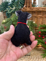 Load image into Gallery viewer, Hand Stitched Felt Schnauzer Ornament – Black and Silver Schnauzer

