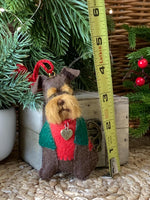 Load image into Gallery viewer, Hand Stitched Felt Schnauzer Ornament – Brown Liver Schnauzer

