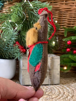 Load image into Gallery viewer, Hand Stitched Felt Schnauzer Ornament – Brown Liver Schnauzer
