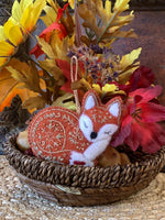 Load image into Gallery viewer, Hand Embroidered Felt Fox Ornament – Needle Felted Woodland Christmas Ornament – Folk Art Fox
