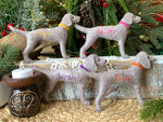 Load image into Gallery viewer, Personalized Handmade Felt Weimaraner Ornament
