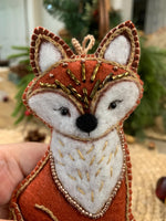 Load image into Gallery viewer, Handmade Felt Woodland Fox Ornament – Collectible Heirloom Christmas Ornament
