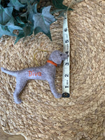 Load image into Gallery viewer, Personalized Handmade Felt Weimaraner Ornament
