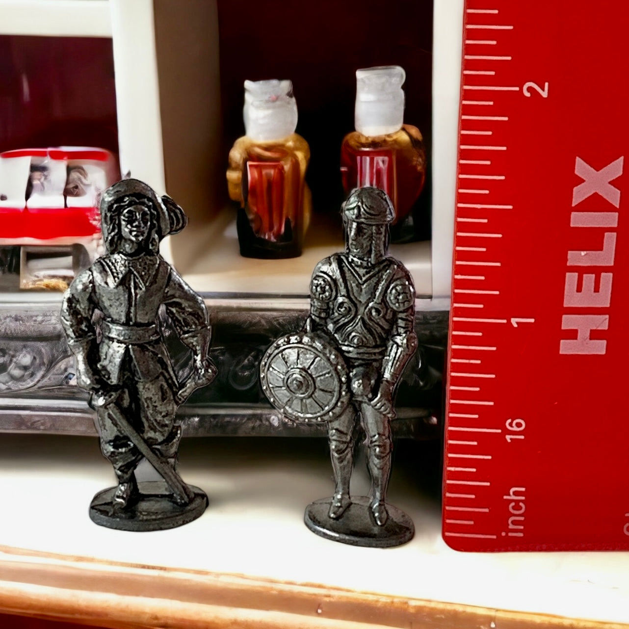 Set Of Two Miniature Pewter Figurines