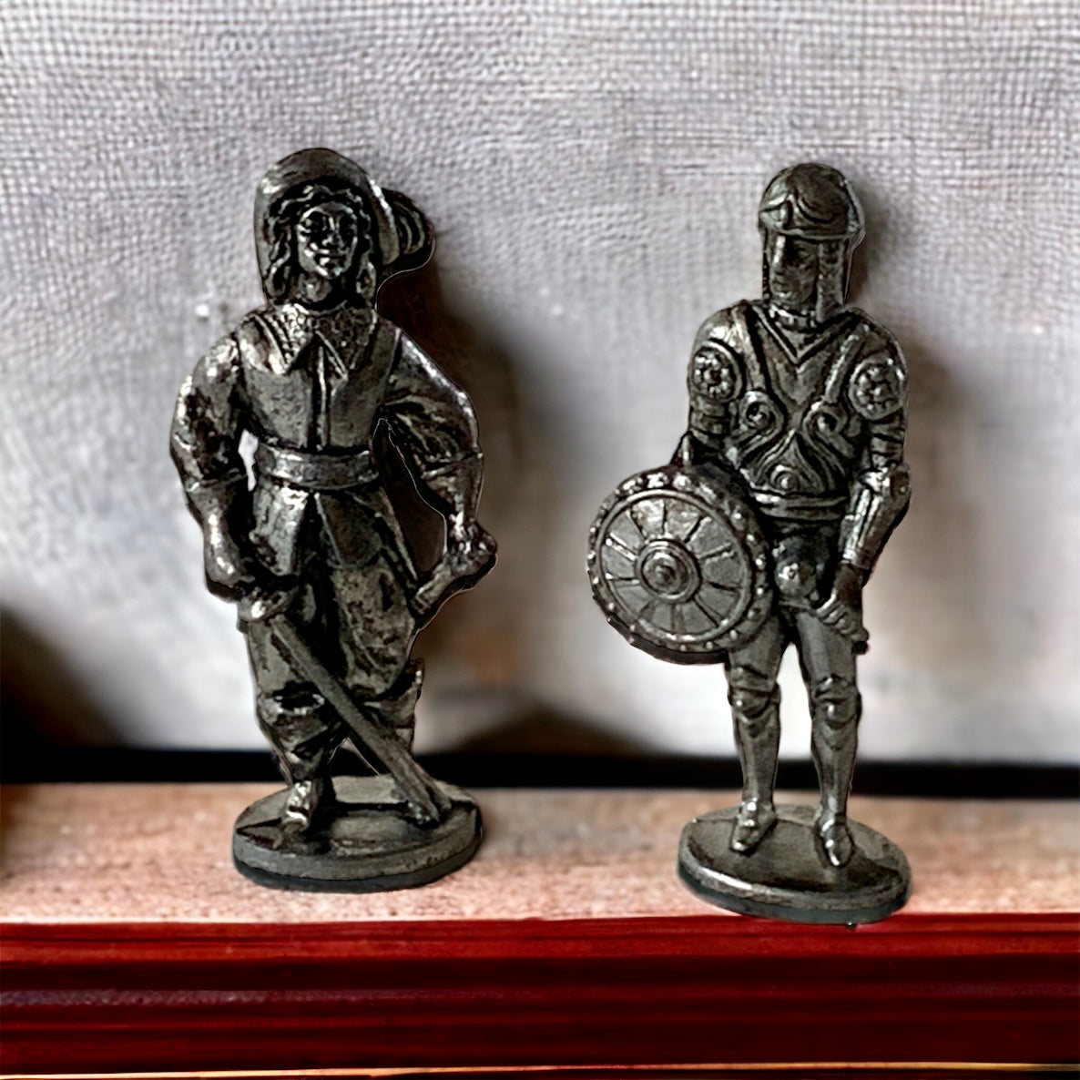 Set Of Two Miniature Pewter Figurines