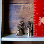 Load image into Gallery viewer, Set Of Two Miniature Pewter Girl Musicians
