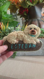 Load and play video in Gallery viewer, Custom Poodle Ornament – Needle Felted Pet Keepsake – Personalized Dog Memorial or Holiday Gift

