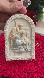 Load and play video in Gallery viewer, 1993 Hallmark “For Unto Us A Child Is Born” Nativity Christmas Keepsake Ornament
