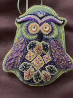 Load and play video in Gallery viewer, Scented Owl Sachet with Bead Embroidery on Felt-One Of A Kind Owl Ornament
