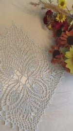 Load and play video in Gallery viewer, 13” Square Doily Ecru/Off White
